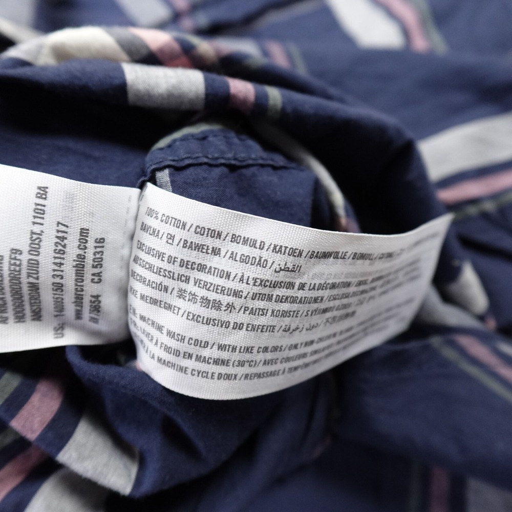 Abercrombie Fitch Shirt Womens M Blue Long Sleeve Button Up Casual Preppy Grunge - Picture 10 of 10